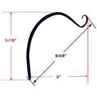 Main 2 - Plant Hook Forged Hanging 9" Black - San Antonio Retail
