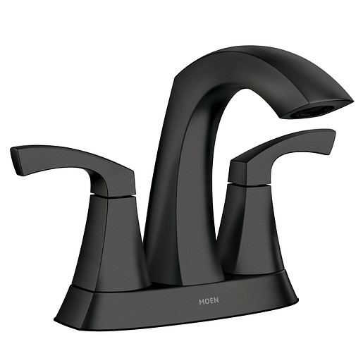 Main 2 - Faucet Moen Lavatory 2 Handle Black w/ Pop-Up Lindor 84506BL - San Antonio Retail