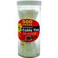 Main 2 - Cable Ties Multi-Purpose White W/Canister (200) 4", (100) 6", (200) 8" 50098N - San Antonio Retail