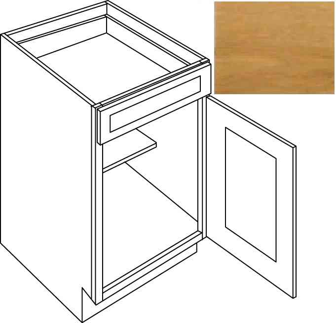 Main 3 - Kitchen Cabinet Country Oak Base 12" B12 Plywood Box - San Antonio Retail