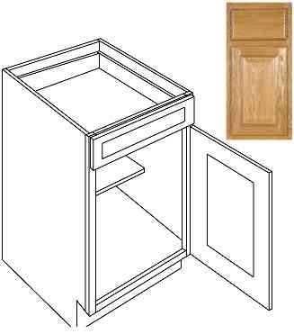 Main 5 - Kitchen Cabinet Country Oak Base 12" B12 Plywood Box - San Antonio Retail