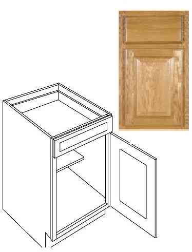 Main 6 - Kitchen Cabinet Country Oak Base 12" B12 Plywood Box - San Antonio Retail