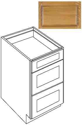 Main 3 - Kitchen Cabinet Country Oak Drawer Base 18" Db18 Plywood Box - San Antonio Retail
