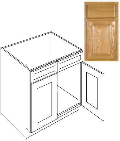 Main 3 - Kitchen Cabinet Country Oak Sink Base 36" Sb36 Plywood Box - San Antonio Retail