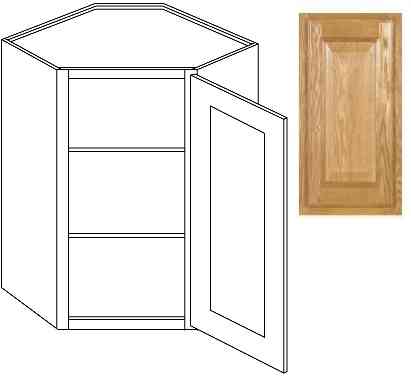Main 3 - Kitchen Cabinet Country Oak Wall CW24"X30"Diagonal Corner Plywood Box - San Antonio Retail