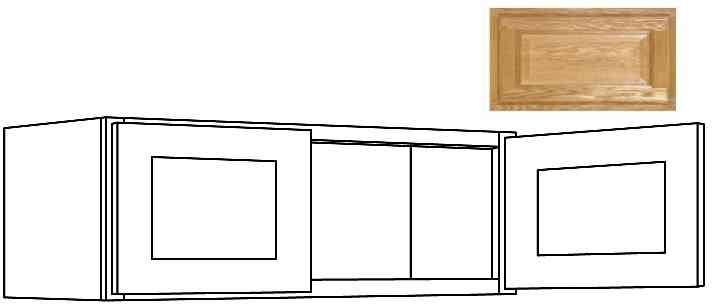 Main 3 - Kitchen Cabinet Country Oak Wall 36"X15" W3615 Plywood Box - San Antonio Retail