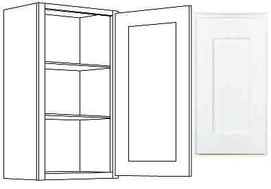 Main 3 - Kitchen Cabinet Luxor White Wall 18"X30" W1830 Plywood Box - San Antonio Retail