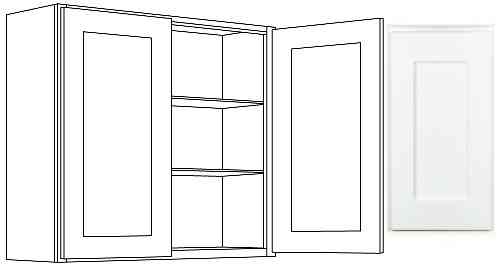 Main 3 - Kitchen Cabinet Luxor White Wall 36"X30" W3630 Plywood Box - San Antonio Retail