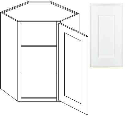 Main 3 - Kitchen Cabinet Luxor White Wall CW24"X30"Diag Cr Plywood Box - San Antonio Retail