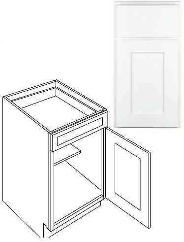 Main 4 - Kitchen Cabinet Luxor White Base 12" B12 Plywood Box - San Antonio Retail