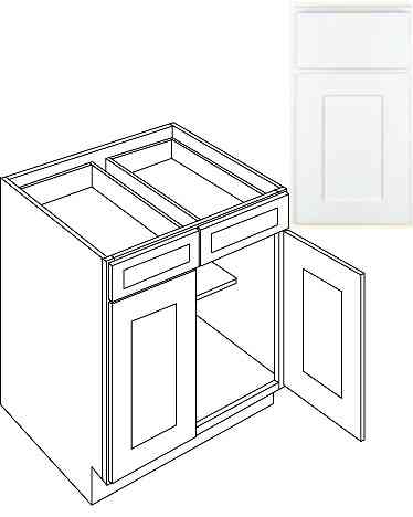 Main 3 - Kitchen Cabinet Luxor White Base 36" B36 Plywood Box - San Antonio Retail