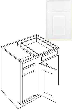 Main 3 - Kitchen Cabinet Luxor White Blind Base 36" Blb36 Plywood Box - San Antonio Retail