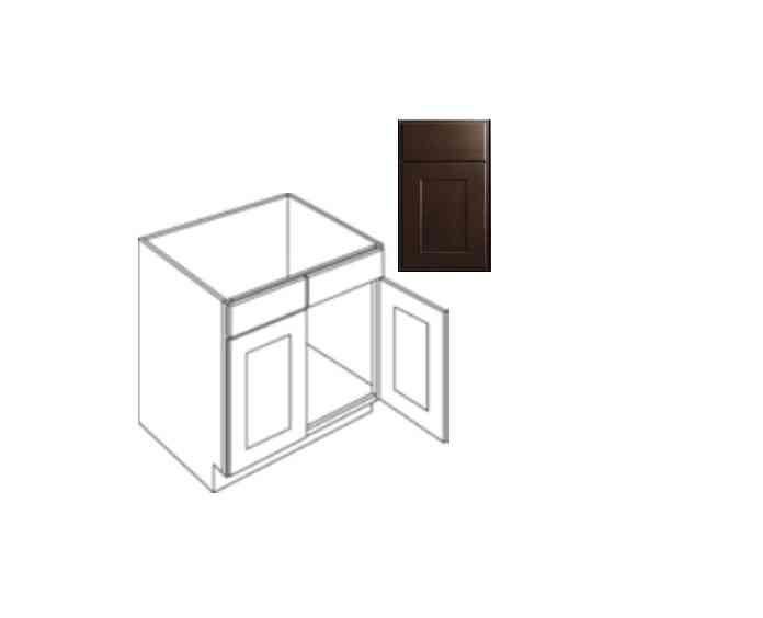 Main 2 - Kitchen Cabinet Luxor Espresso Sink Base 36" Sb36 Plywood Box - San Antonio Retail
