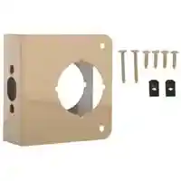 Main 1 - Lock & Door Reinforcer, 1-3/4" Thick Door, Antique Brass U9575  - San Antonio Retail