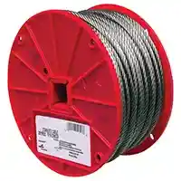 Main 1 - Cable Ft Uncoated Stainless Steel 1/4" 1280Lb WLL 250' Spool (By-the-Foot) 7000826 - San Antonio Retail