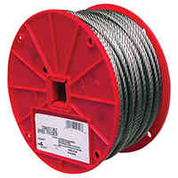 Main 2 - Cable Ft Uncoated Stainless Steel 1/4" 1280Lb WLL 250' Spool (By-the-Foot) 7000826 - San Antonio Retail
