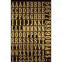 Main 1 - Self-Adhesive Vinyl Numbers/Letters, 1", Gold on Black MM-2 - San Antonio Retail
