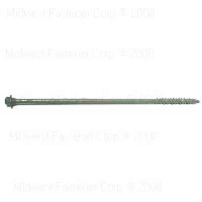 Hex Head Timber Screws 1/4"X8" Green - San Antonio Retail