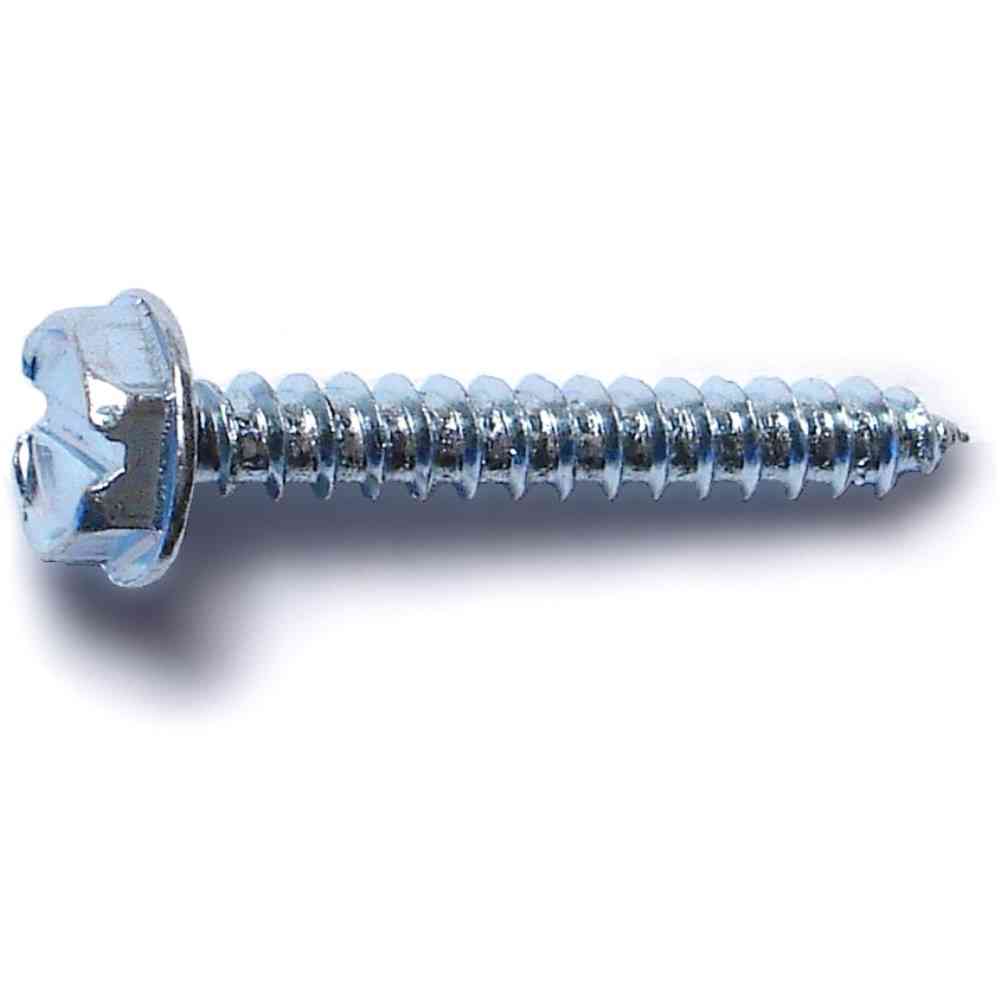 Main 1 - Slotted Hex Washer Sheet Metal Screws #6X1" Zinc 100/pk - San Antonio Retail