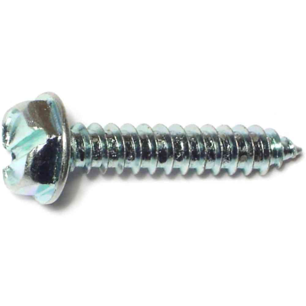 Main 1 - Slotted Hex Washer Sheet Metal Screws #10X1" Zinc 60/pk - San Antonio Retail