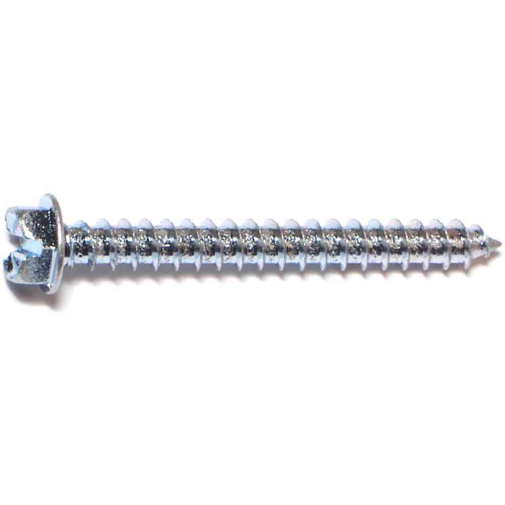 Main 1 - Slotted Hex Washer Sheet Metal Screws #12X2" Zinc 25/pk - San Antonio Retail