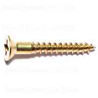 Main 1 - Phillips Flat Wood Screws Brass #6X1" 75/pk - San Antonio Retail