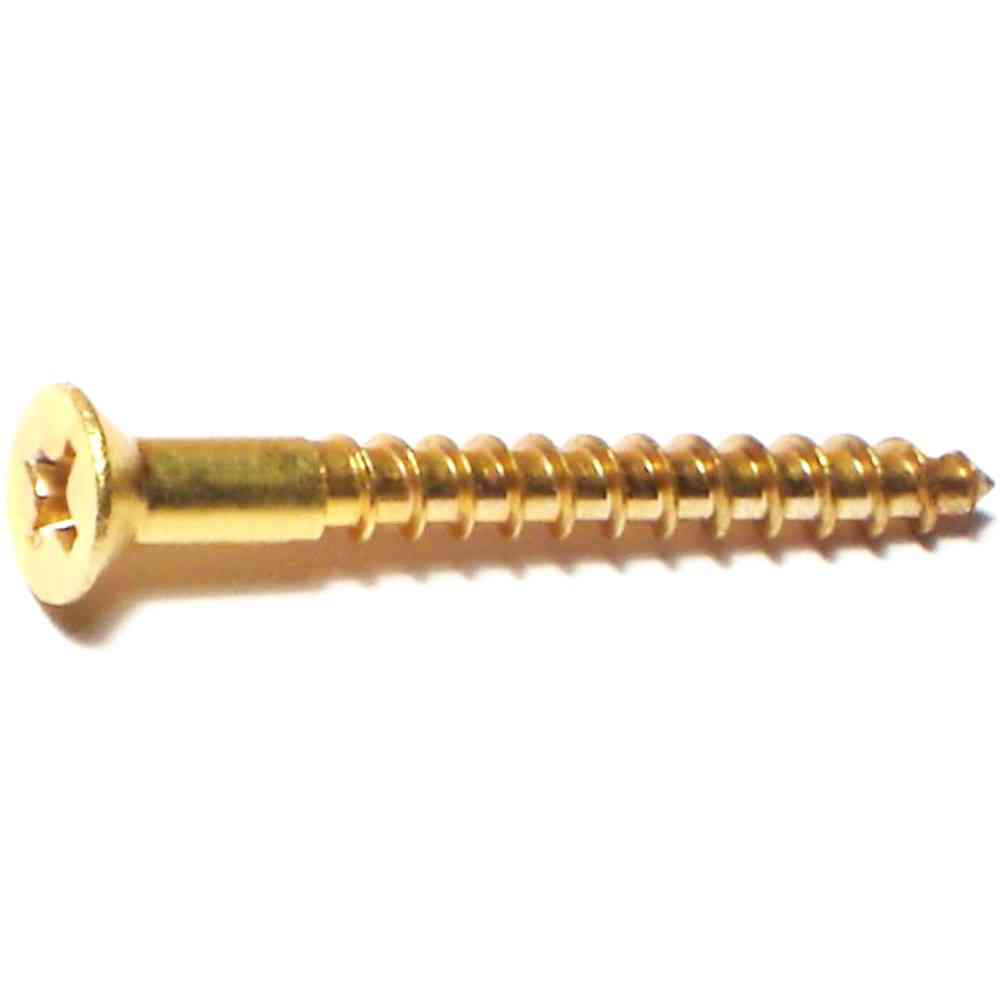 Main 1 - Phillips Flat Wood Screws #6X1-1/4" Brass 65/pk - San Antonio Retail