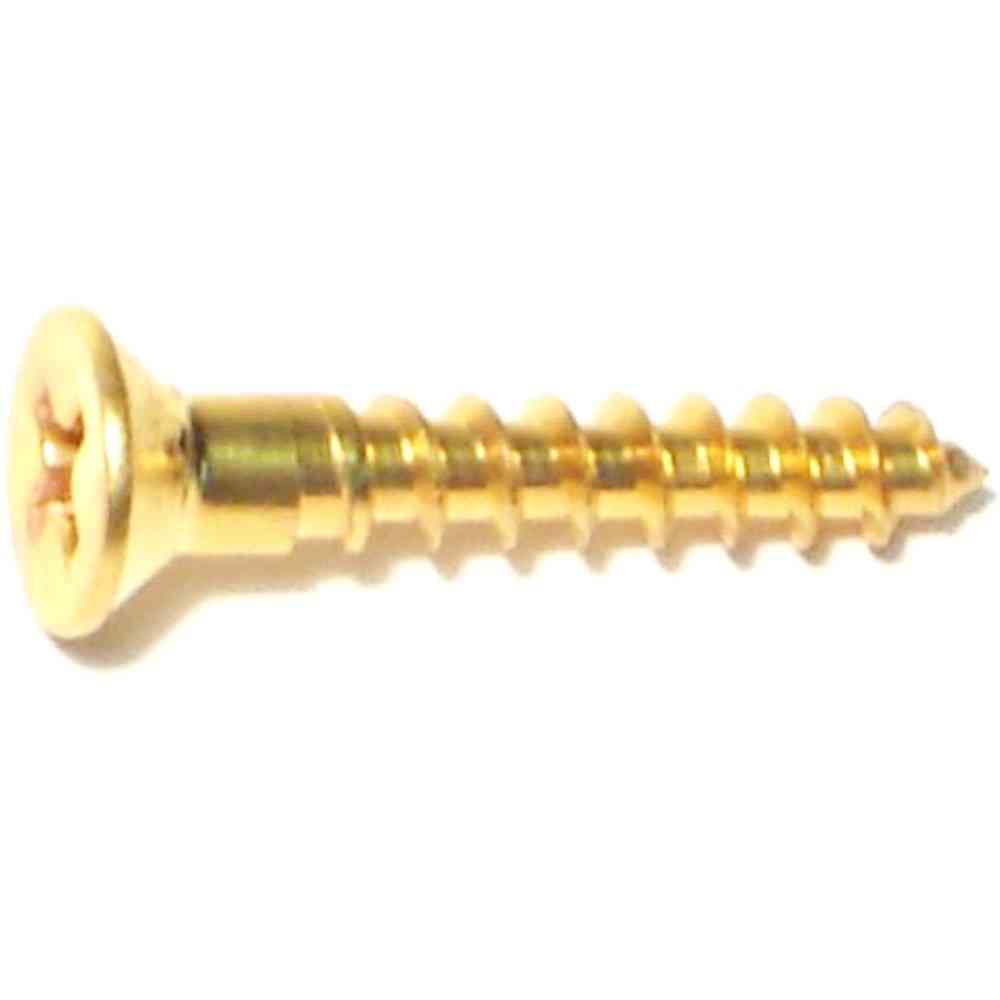 Main 1 - Phillips Flat Wood Screws #8X1" Brass 60/pk - San Antonio Retail