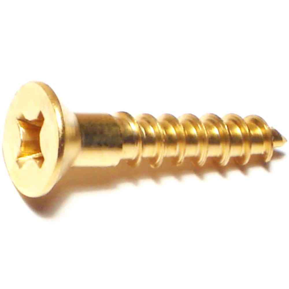 Main 1 - Phillips Flat Wood Screws #10X1" Brass 40/pk - San Antonio Retail
