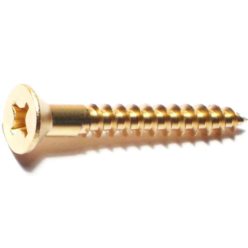 Main 1 - Phillips Flat Wood Screws #10X1-1/2" Brass 30/pk - San Antonio Retail
