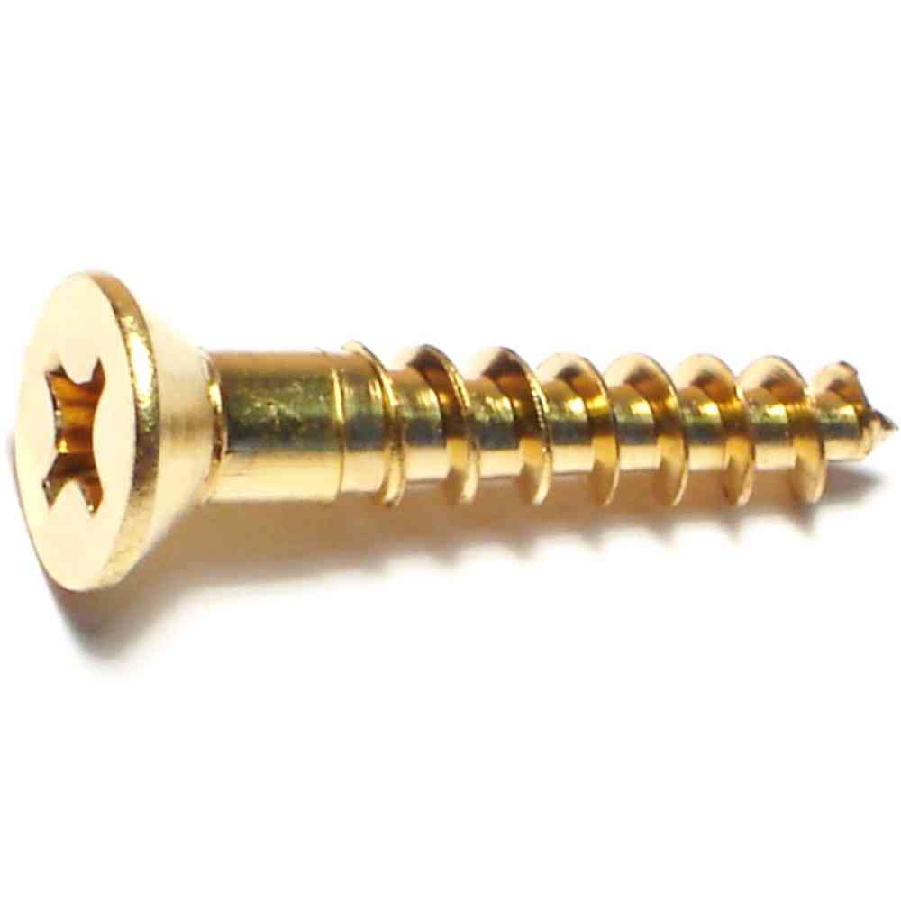 Main 1 - Phillips Flat Wood Screws #12X1-1/4" Brass 25/pk - San Antonio Retail