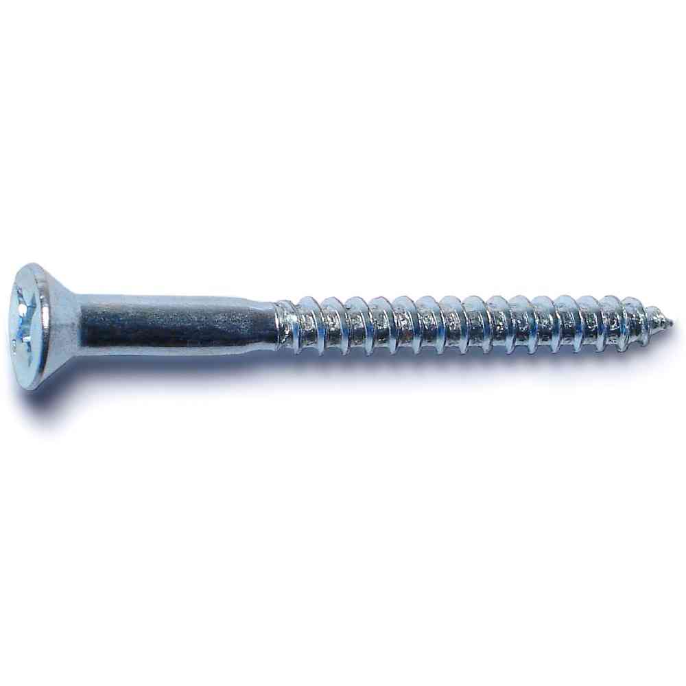 Main 1 - Phillips Flat Wood Screws #12X2-1/2" Zinc 4/pk - San Antonio Retail
