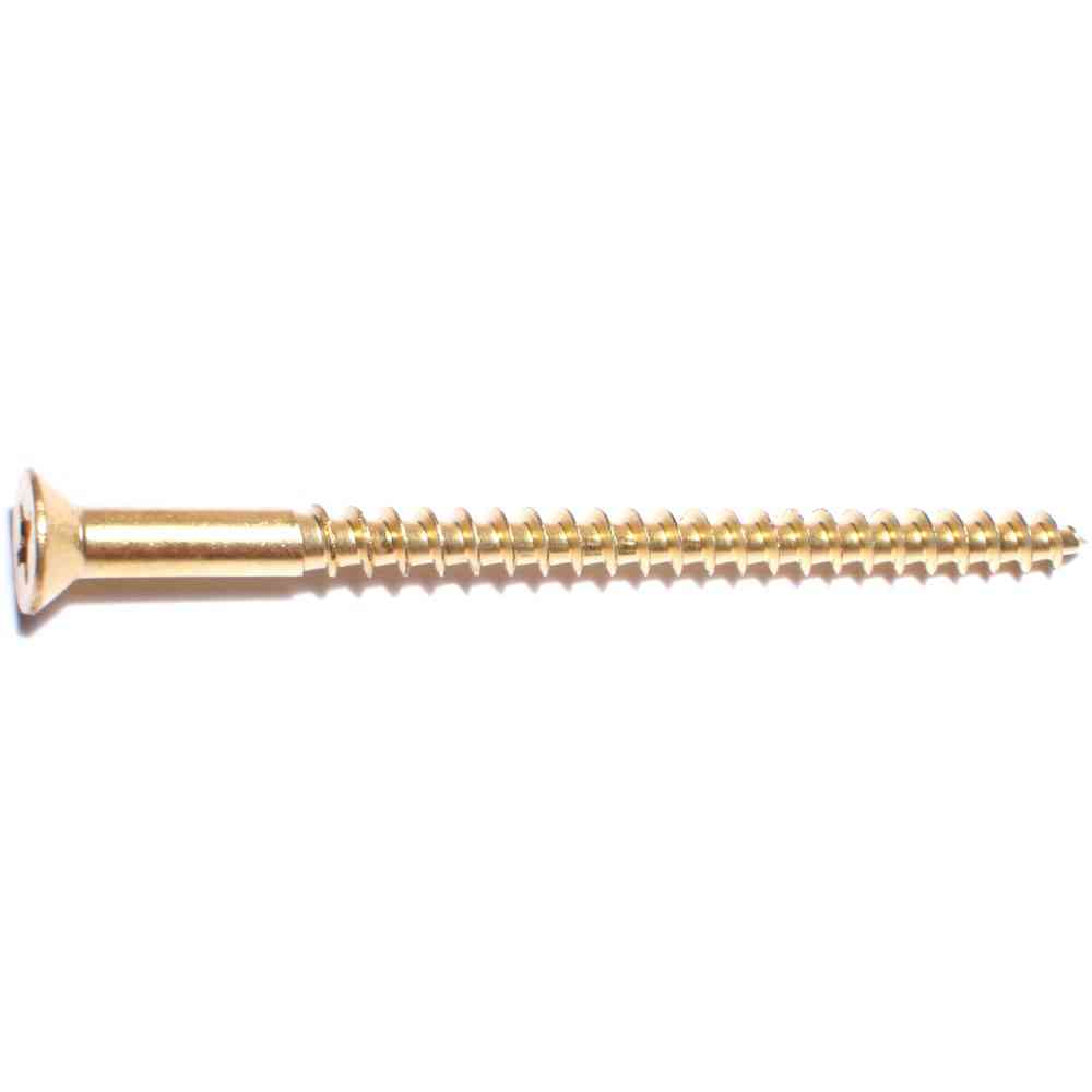 Main 1 - Phillips Flat Wood Screws #10X3" Brass 2/pk - San Antonio Retail