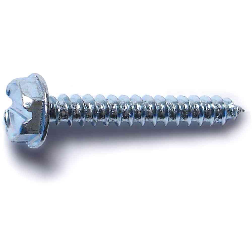 Main 1 - Slotted Hex Washer Sheet Metal Screws #6X1" Zinc 12/pk - San Antonio Retail