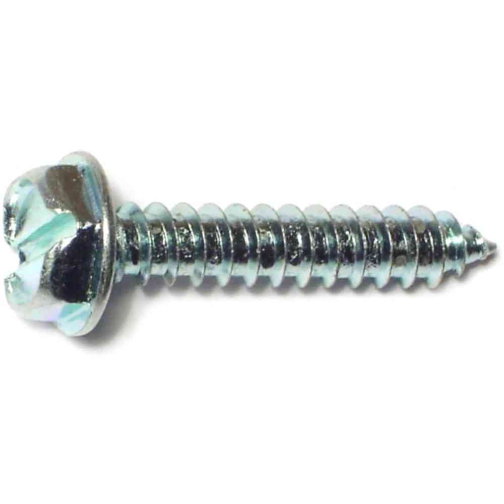 Main 2 - Slotted Hex Washer Sheet Metal Screws #10X1" Zinc 8/pk - San Antonio Retail