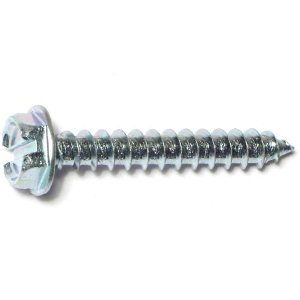 Main 1 - Slotted Hex Washer Sheet Metal Screws #10X1-1/4" Zinc 6/pk - San Antonio Retail