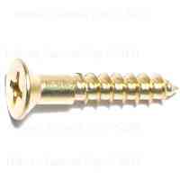 Main 1 - Phillips Flat Wood Screws #9X1" Brass 3/pk - San Antonio Retail