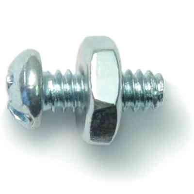 Combo Round Machine Screws w/ Nuts #6-32X3/8" Zinc 12/pk - San Antonio Retail
