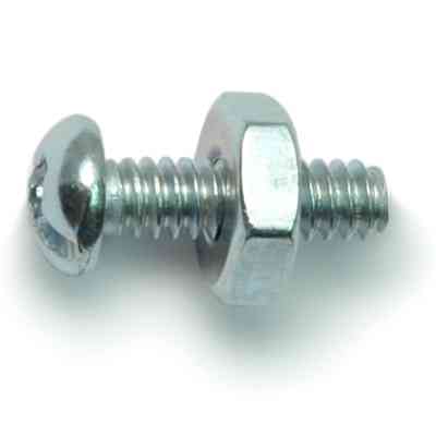 Combo Round Machine Screws w/ Nuts #6-32X1/2" Zinc 10/pk - San Antonio Retail