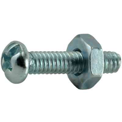 Combo Round Machine Screws w/ Nuts #8-32X3/4" Zinc 10/pk - San Antonio Retail