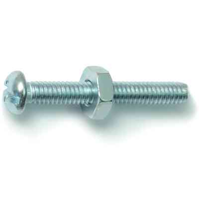 Combo Round Machine Screws w/ Nuts #8-32X1-1/4" Zinc 8/pk - San Antonio Retail