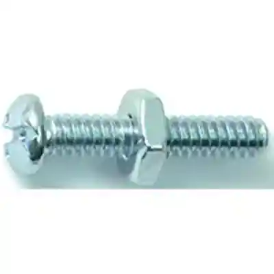 Combo Round Machine Screws w/ Nuts #10-24X1" Zinc 8/pk - San Antonio Retail