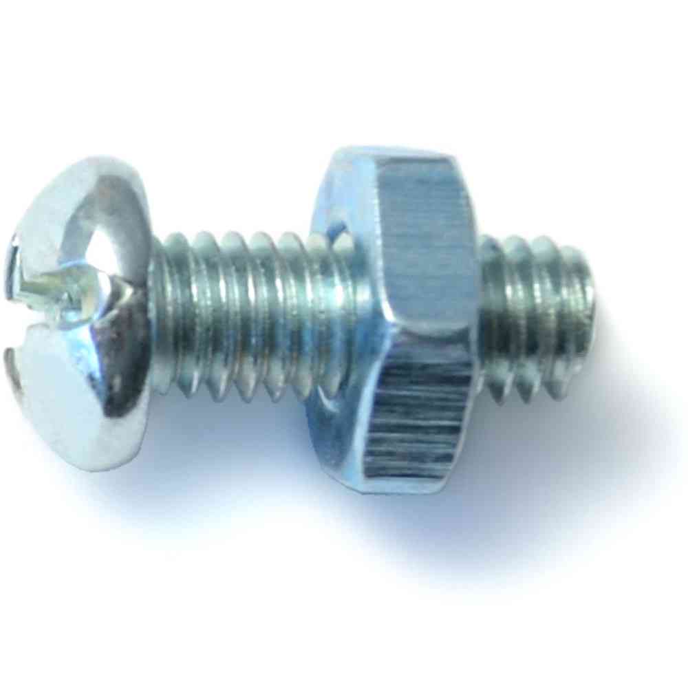 Main 2 - Combo Round Machine Screws w/ Nuts #10-32X1/2" Zinc 10/pk - San Antonio Retail