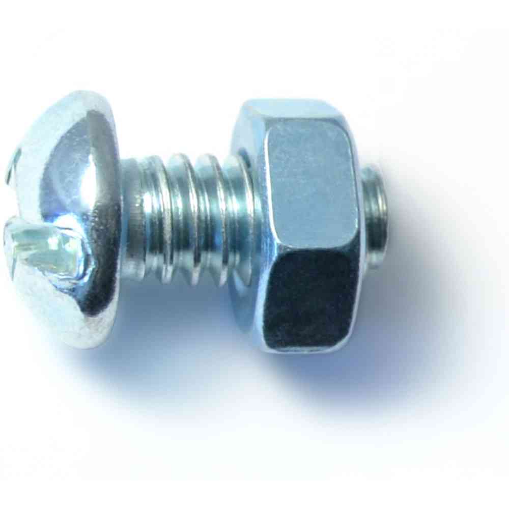 Main 2 - Combo Round Machine Screws w/ Nuts 1/4"-20X1/2" Zinc 6/pk - San Antonio Retail