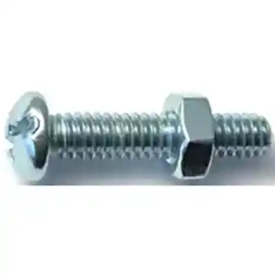 Combo Round Machine Screws w/ Nuts 1/4"-20X1-1/4" Zinc 4/pk - San Antonio Retail