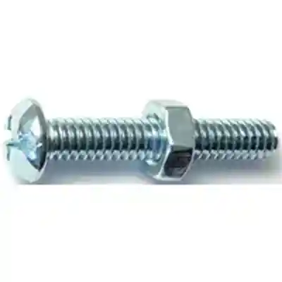 Combo Round Machine Screws w/ Nuts 1/4"-20X1-1/2" Zinc 4/pk - San Antonio Retail