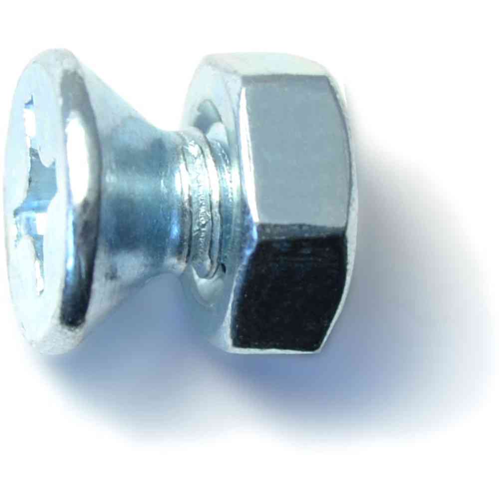 Main 1 - Phillips Flat Machine Screws w/ Nuts 1/4"-20X1/2" Zinc 6/pk - San Antonio Retail