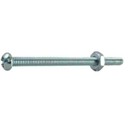 Combo Round Machine Screws w/ Nuts #8-32X2-1/2" Zinc 8/pk - San Antonio Retail