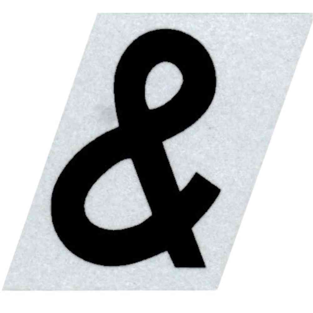 Main 1 - Slanted Reflective Character, 1-1/2", Character: &, Black - San Antonio Retail