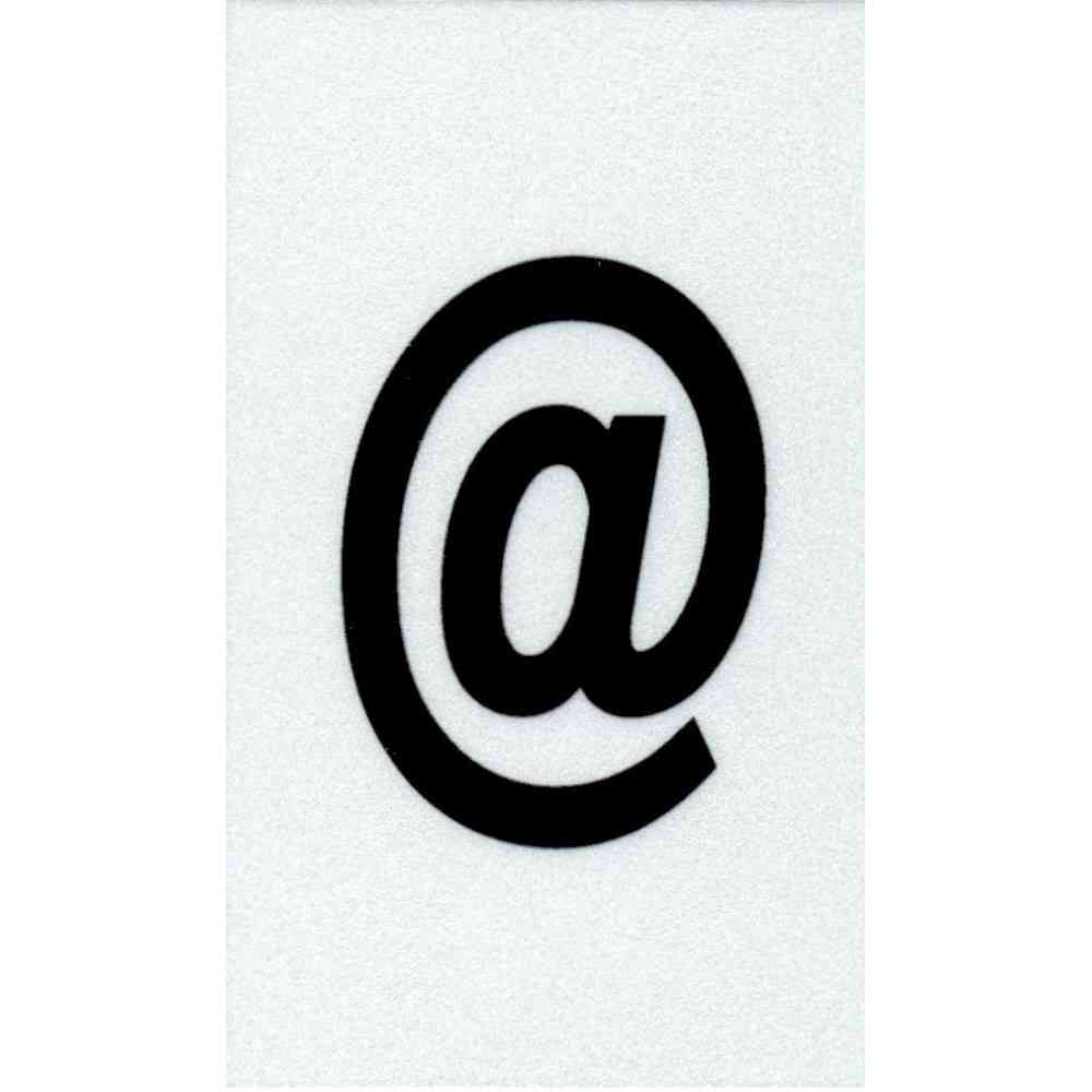 Main 1 - Straight Narrow Reflective Character, 3", Character: @, Black - San Antonio Retail